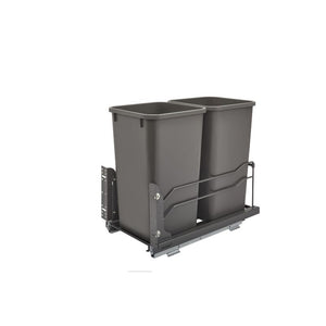 53WC Series Orion gray Undermount Double Waste Container Pull-Out Organizer (11.25' x 22.09' x 19')