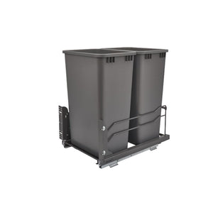53WC Series Orion gray Undermount Double Waste Container Pull-Out Organizer (14.75' x 22.25' x 23')
