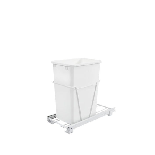 RV Series White Bottom-Mount Single Waste Container Pull-Out Organizer (10.63" x 22" x 19")