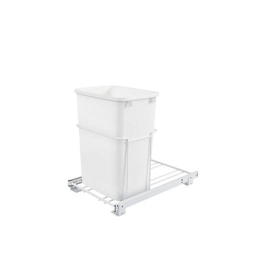 RV Series White Bottom-Mount Single Waste Container Pull-Out Organizer (14.38" x 22" x 19.25")