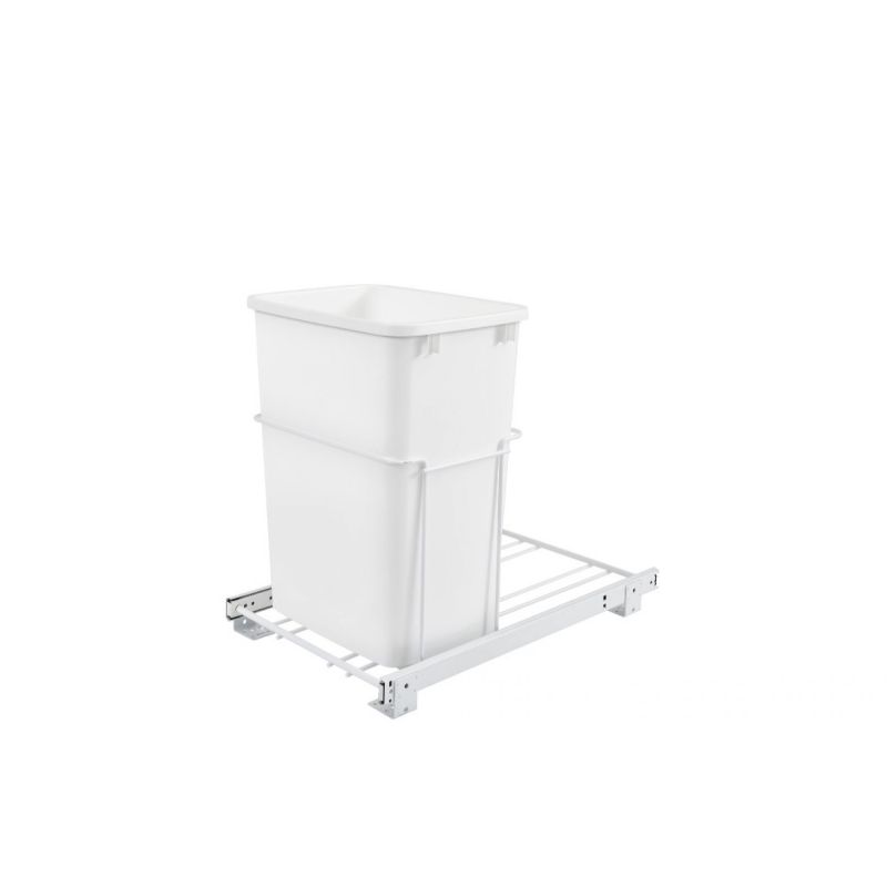 RV Series White Bottom-Mount Single Waste Container Pull-Out Organizer (14.38' x 22' x 19.25')
