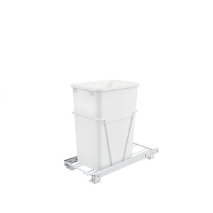 RV Series White Bottom-Mount Single Waste Container Pull-Out Full-Extension (10.63' x 22' x 19')