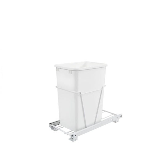 RV Series White Bottom-Mount Single Waste Container Pull-Out Full-Extension (10.63" x 22" x 19")