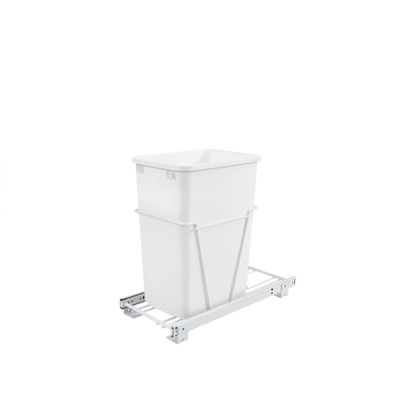 RV Series White Bottom-Mount Single Waste Container Pull-Out Full-Extension (10.63' x 22' x 19')