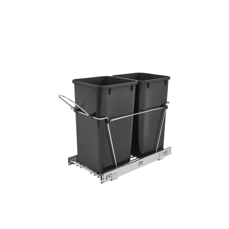 RV Series Black Bottom-Mount Double Waste Container Pull-Out Organizer (11.81' x 22.25' x 19.25')