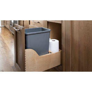 4WCSC Series Metallic Silver Bottom-Mount Single Waste Container Pull-Out Organizer (12' x 18.63' x 19.5')