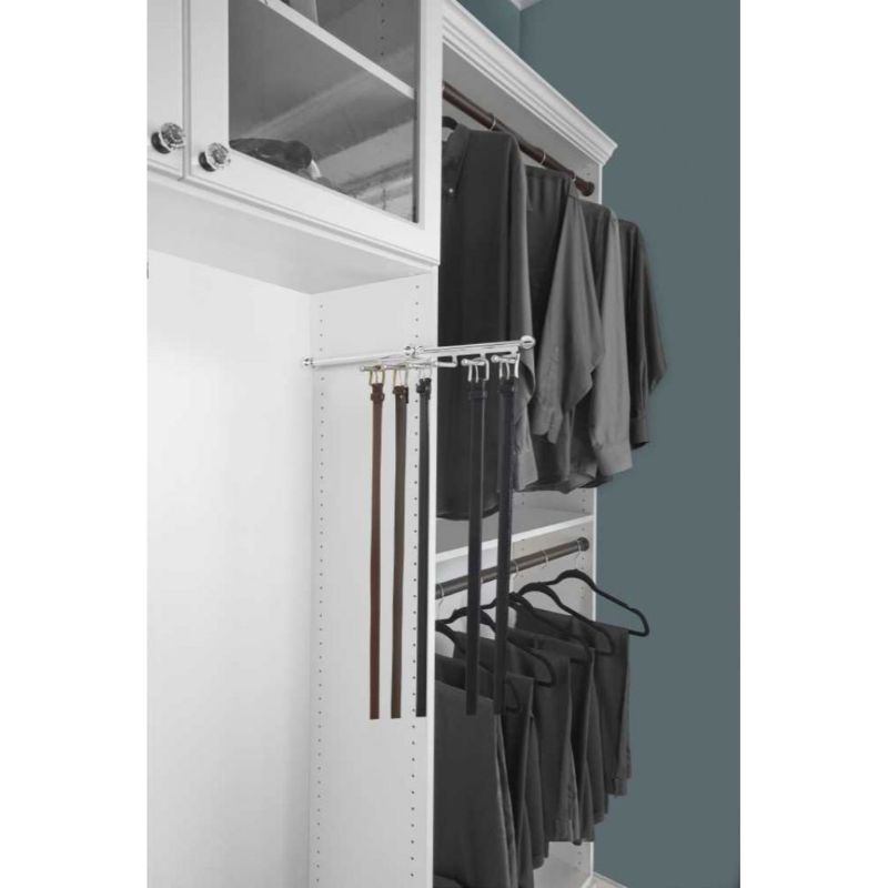 Rev-A-Shelf 14 Pull Out Belt & Scarf Closet Organizer, Chrome