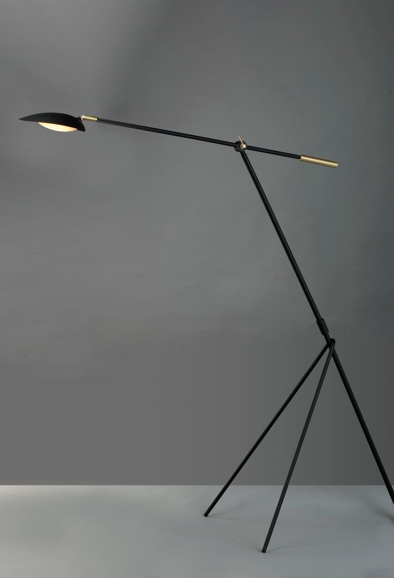 Scan 60.5' Floor Lamp in Black and Satin Brass