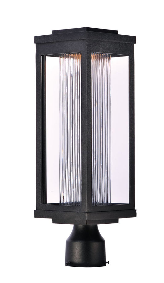 salon-19-5-black-deck-post-light-with-clear-ribbed-glass-finish