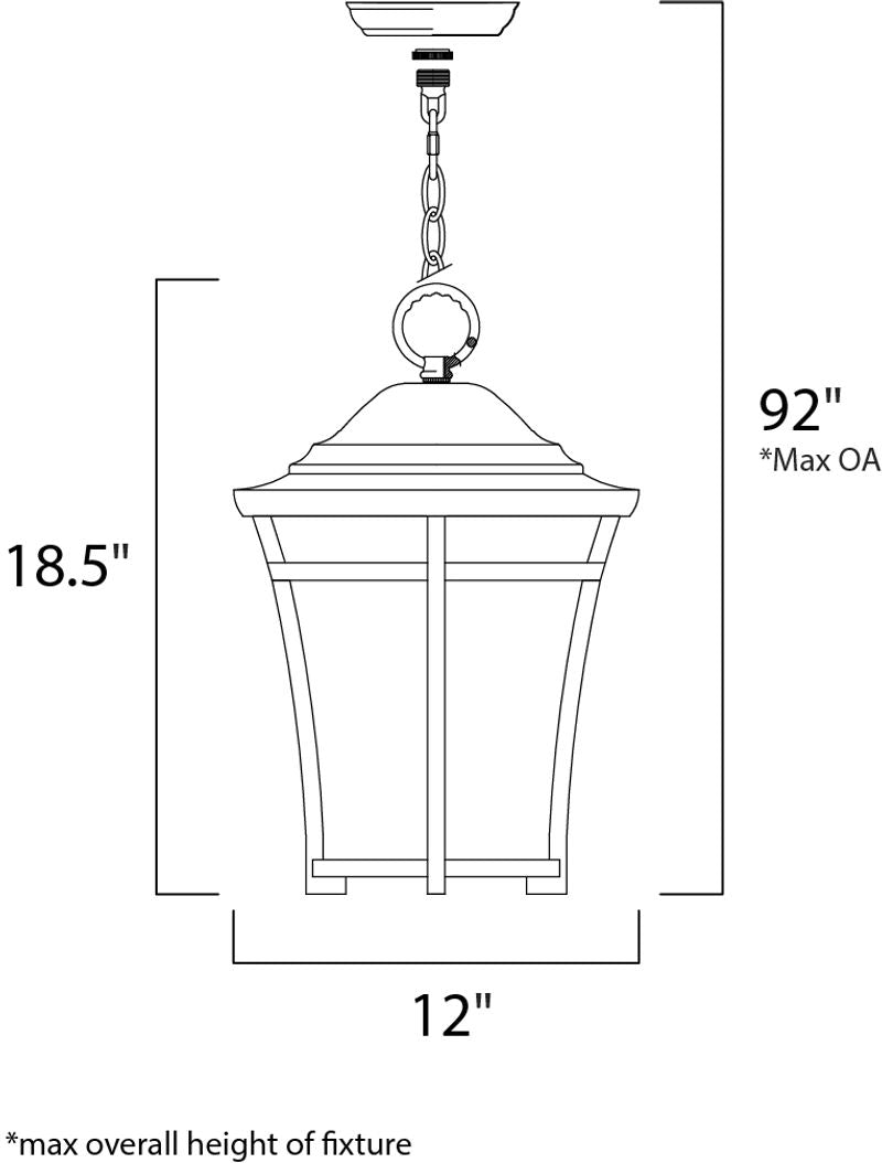 Balboa VX 18.5' Single Light Outdoor Hanging Lantern in Copper Oxide