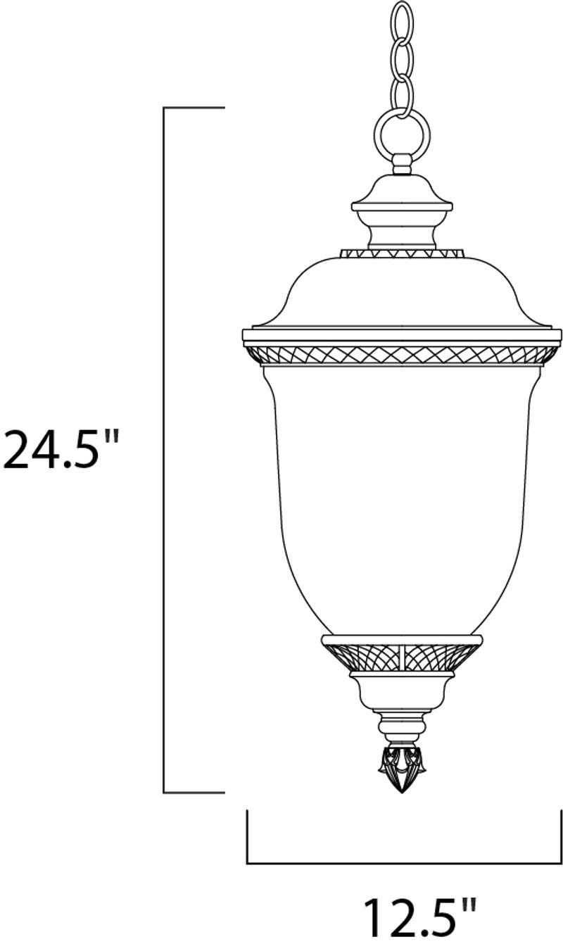 Carriage House DC 24.5' 3 light Outdoor Hanging Lantern in Oriental Bronze