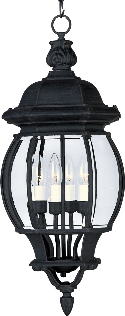 Crown Hill 25.25" 4 Light Outdoor Hanging Lantern in Black