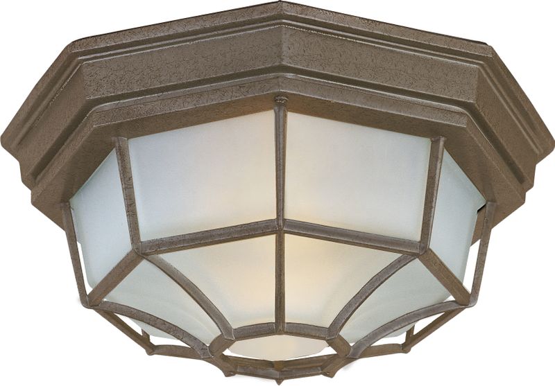 Crown Hill 4.75' 2 Light Outdoor Flush Mount in Rust Patina