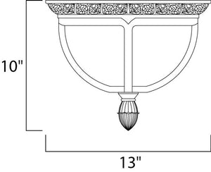 Knob Hill DC 10' 2 light Outdoor Flush Mount in Sienna