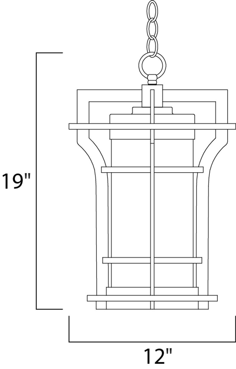 Oakville E26 19' Single Light Outdoor Pendant Light in Black Oxide