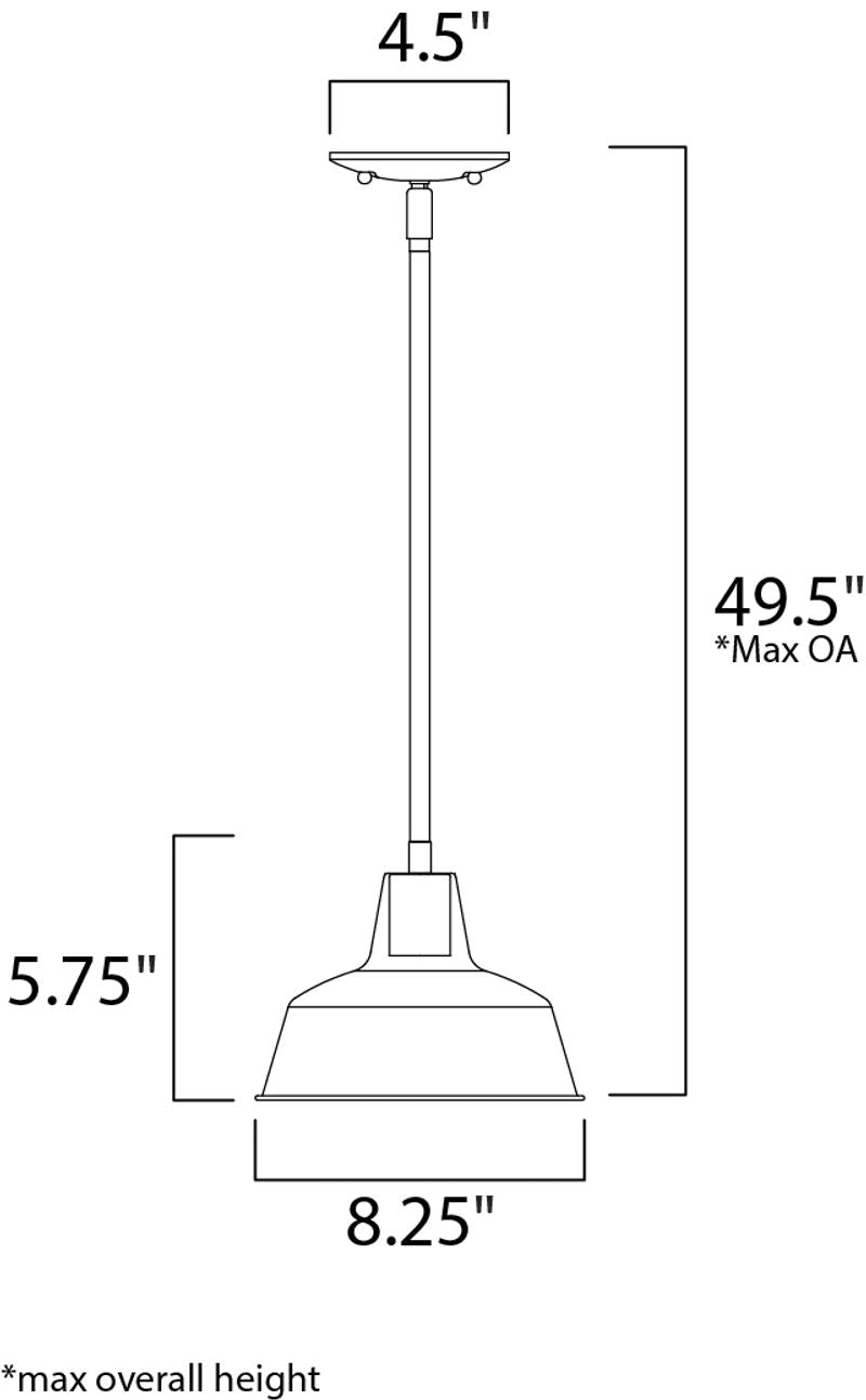 Pier M 5.75' Single Light Outdoor Pendant Single Pendant in Weathered Zinc