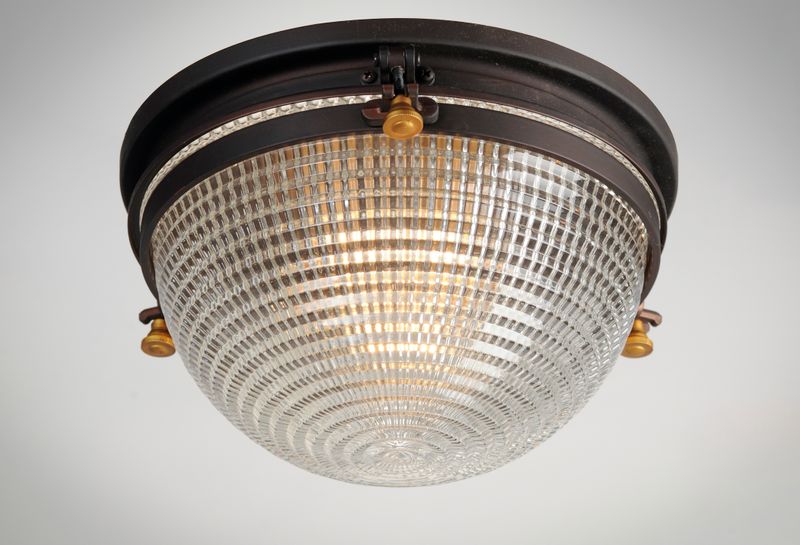 Portside 6.25' Single Light Flush Mount in Oil Rubbed Bronze Antique Brass