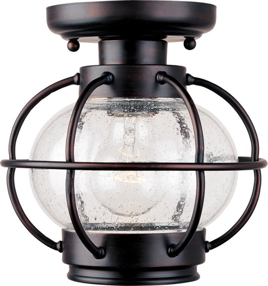 Portsmouth 8" Single Light Outdoor Flush Mount in Oil Rubbed Bronze