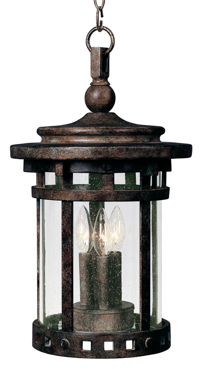 Santa Barbara DC 17.5' 3 Light Outdoor Hanging Lantern in Sienna