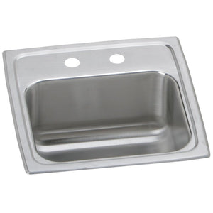 Celebrity 15' x 15' x 6.13' Stainless Steel Single-Basin Drop-In Bar Sink - 2 Faucet Holes