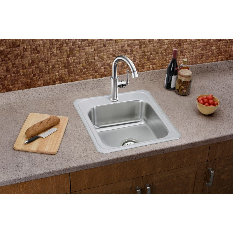 Celebrity 21.25' x 17' x 6.88' Stainless Steel Single-Basin Drop-In Kitchen Sink - 1 Faucet Hole