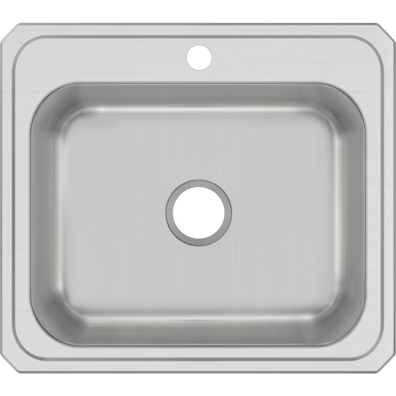 Celebrity 22' x 25' x 7' Stainless Steel Single-Basin Drop-In Kitchen Sink - 1 Faucet Hole
