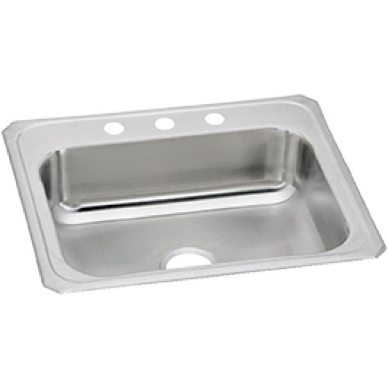 Celebrity 22' x 25' x 7' Stainless Steel Single-Basin Drop-In Kitchen Sink - 3 Faucet Holes