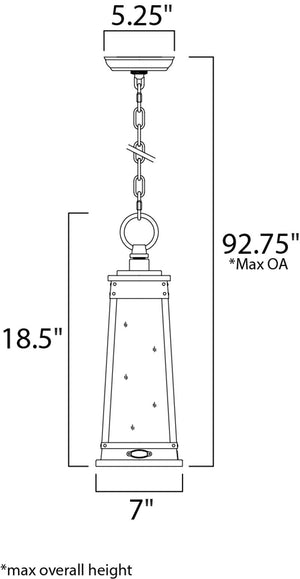 Schooner 18.5' Single Light Outdoor Hanging Lantern in Olde Brass