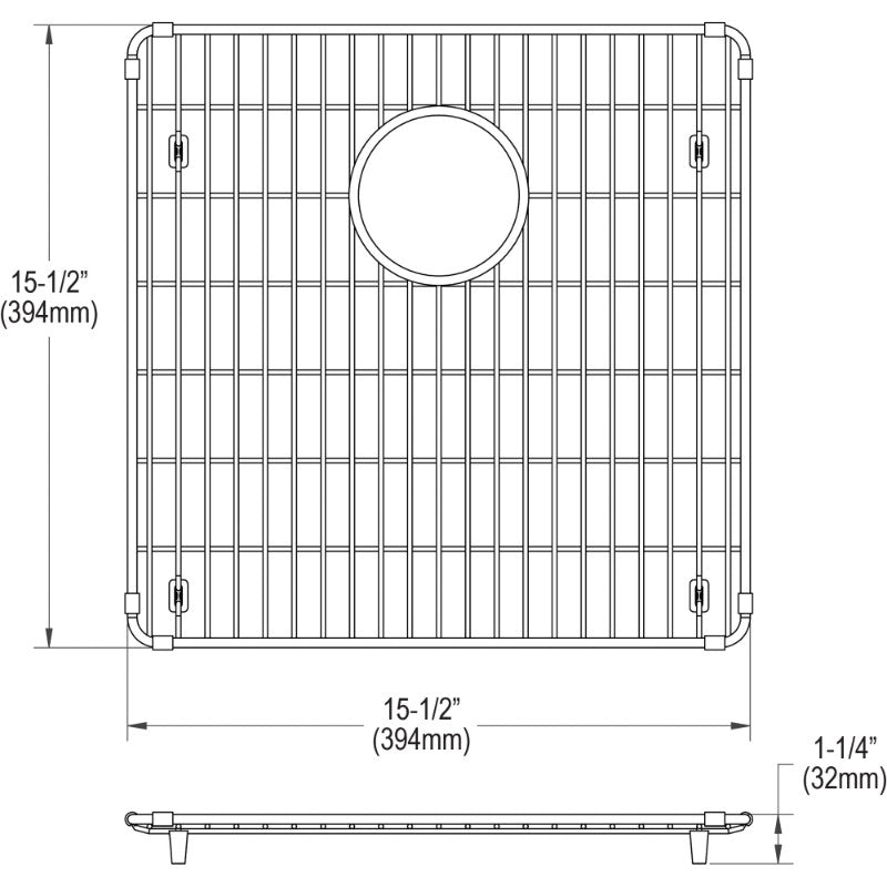 Crosstown Sink Grid (15.5' x 15.5' x 1.25')