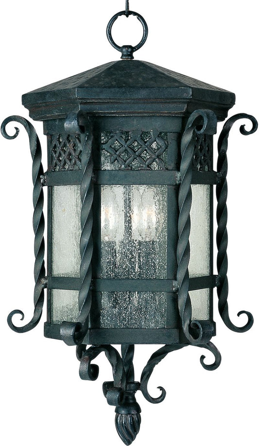 Scottsdale 21" 3 Light Outdoor Hanging Lantern in Country Forge