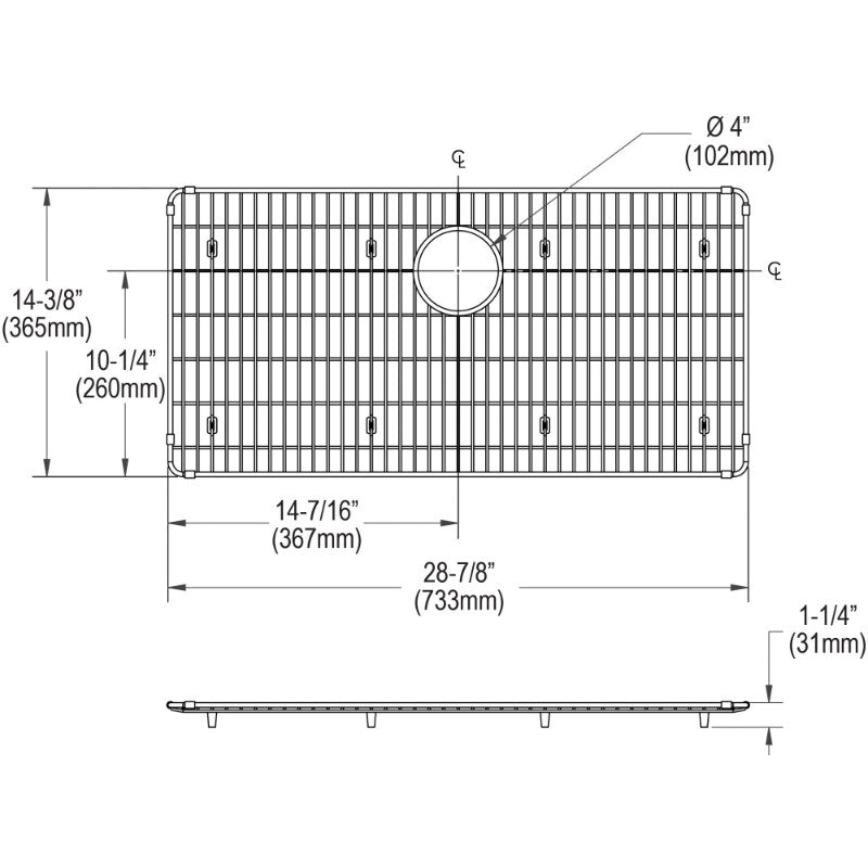 Crosstown Sink Grid (14.38' x 28.88' x 1.25')