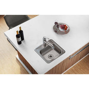 Dayton 15' x 15' x 5.19' Stainless Steel Single-Basin Drop-In Bar Sink