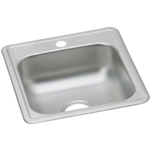 Dayton 19' x 17' x 6.19' Stainless Steel Single-Basin Drop-In Bar Sink - 1 Faucet Hole