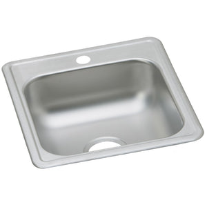 Dayton 21.25' x 17' x 6.5' Stainless Steel Single-Basin Drop-In Bar Sink - 1 Faucet Hole