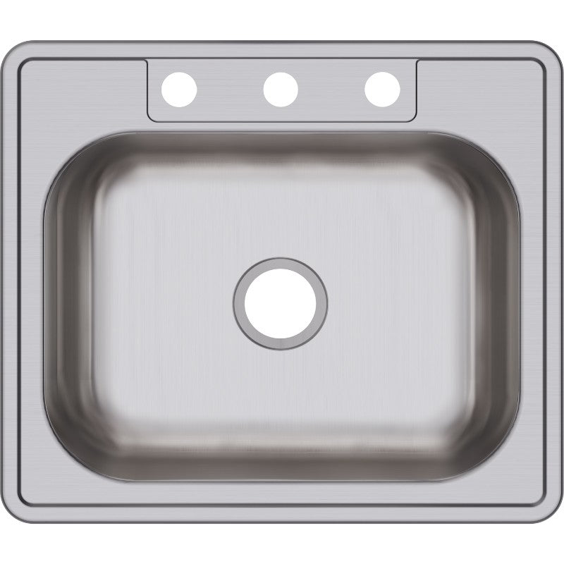 Dayton 21.25' x 25' x 6.56' Stainless Steel Single-Basin Drop-In Kitchen Sink - 3 Faucet Holes