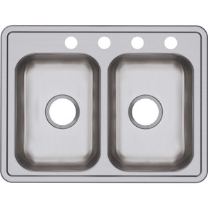 Dayton 19' x 25' x 6.31' Stainless Steel Double-Basin Drop-In Kitchen Sink