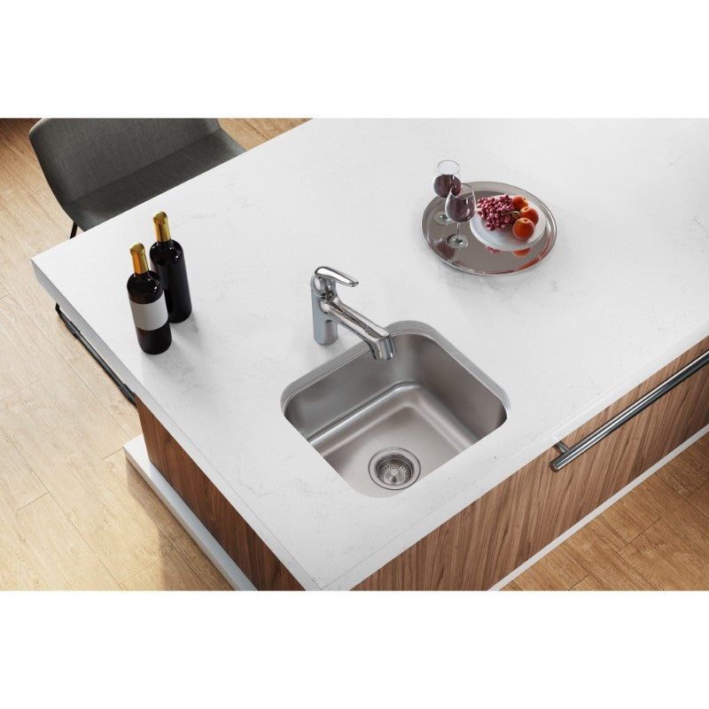 Dayton 18.25' x 16.5' x 8' Stainless Steel Single-Basin Undermount Kitchen Sink