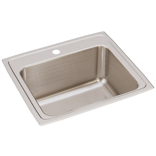 Lustertone Classic 19.5" x 22" x 10.13" Stainless Steel Single-Basin Drop-In Kitchen Sink - 1 Faucet Hole