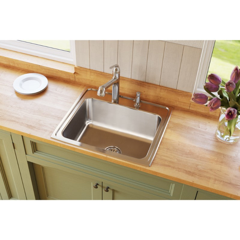 Lustertone Classic 22' x 25' x 10.38' Stainless Steel Single-Basin Drop-In Kitchen Sink