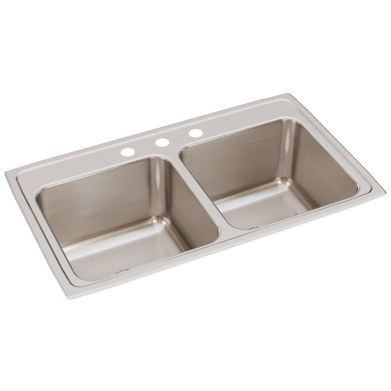 Lustertone Classic 19.5' x 33' x 10.13' Stainless Steel Double-Basin Drop-In Kitchen Sink
