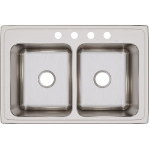 Lustertone Classic 22' x 33' x 10.13' Stainless Steel Double-Basin Drop-In Kitchen Sink