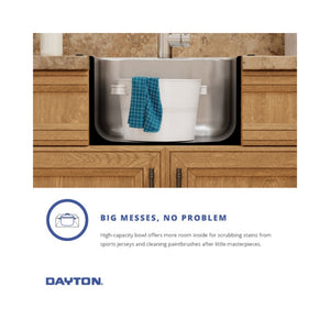 Dayton 20' x 20' x 10.13' Stainless Steel Single-Basin Drop-In Laundry Sink - 1 Faucet Hole