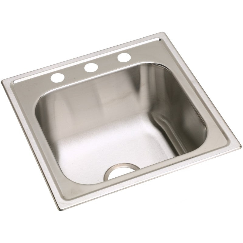 Dayton 20' x 20' x 10.13' Stainless Steel Single-Basin Drop-In Laundry Sink - 3 Faucet Holes