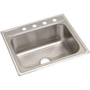 Dayton 22' x 25' x 10.25' Stainless Steel Single-Basin Drop-In Kitchen Sink - 1 Faucet Hole