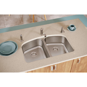 Dayton 22' x 33' x 8' Stainless Steel Double-Basin Dual-Mount Kitchen Sink
