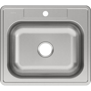 Dayton 22' x 25' x 8.06' Stainless Steel Single-Basin Drop-In Kitchen Sink - 1 Faucet Hole