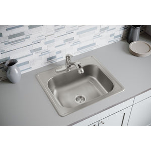 Dayton 22' x 25' x 8.06' Stainless Steel Single-Basin Drop-In Kitchen Sink - 3 Faucet Holes