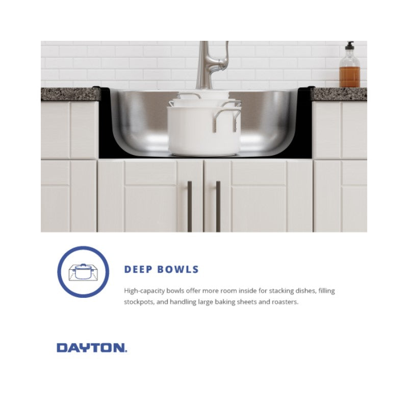 Dayton 22' x 25' x 8.06' Stainless Steel Single-Basin Drop-In Kitchen Sink - MR2 Faucet Holes