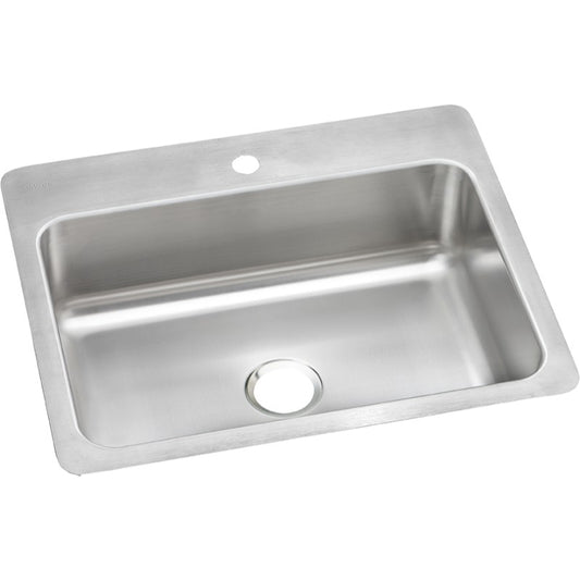 Dayton 22" x 27" x 8" Stainless Steel Single-Basin Dual-Mount Kitchen Sink - 1 Faucet Hole