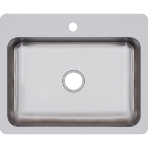 Dayton 22' x 27' x 8' Stainless Steel Single-Basin Dual-Mount Kitchen Sink - 1 Faucet Hole